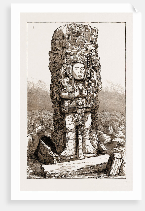 Antiquities Of Central America: Stone Column Found At Copan by Anonymous