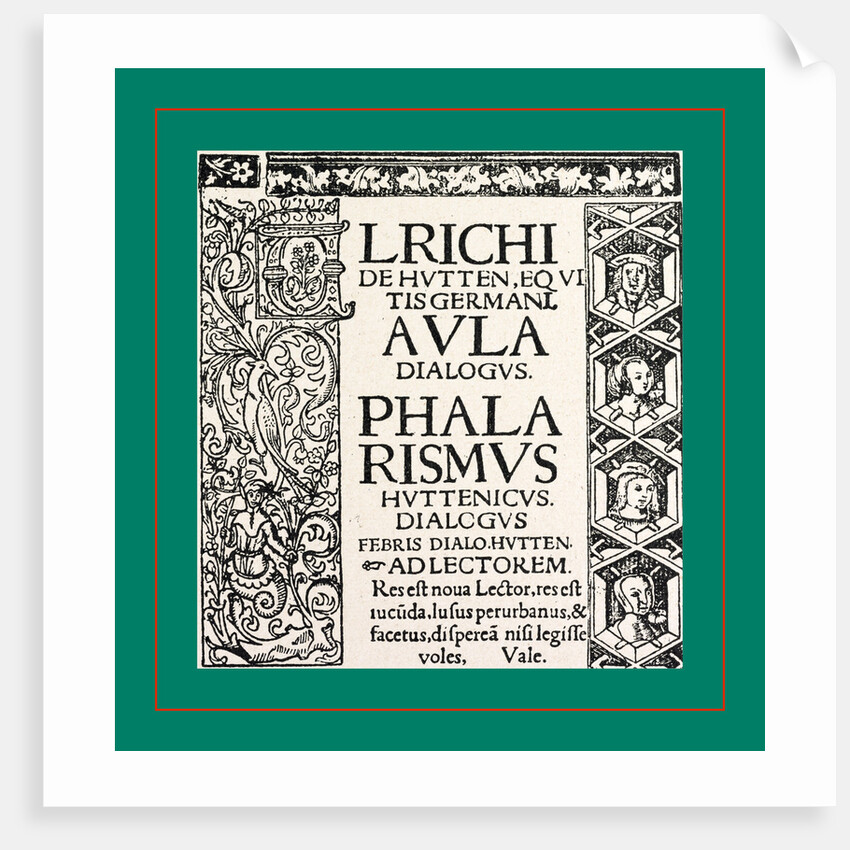 Ulrich von Hutten. Paris, 1519 by Anonymous