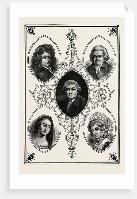 Drury Lane Celebrities. Betterson, Mrs. Pritchard, Garrick, Macklin, Mrs. Robinson by Anonymous
