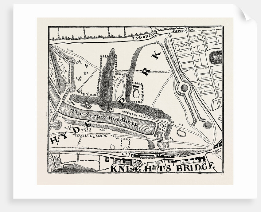 Hyde Park. Rocque's Map 1748 by Anonymous