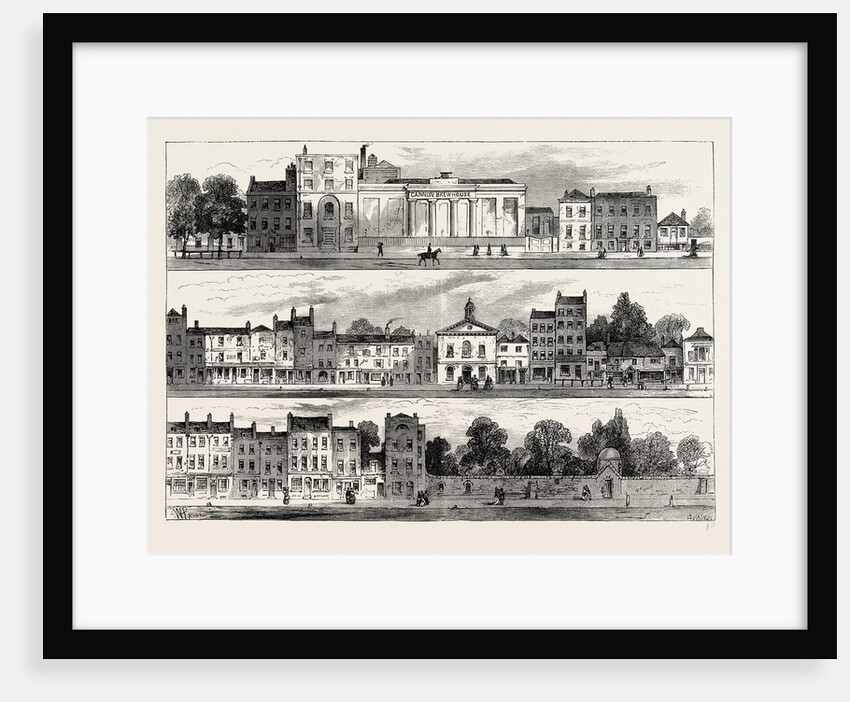 The North Side of Knightsbridge in 1820, from the Cannon Brewery to Hyde Park Corner by Anonymous