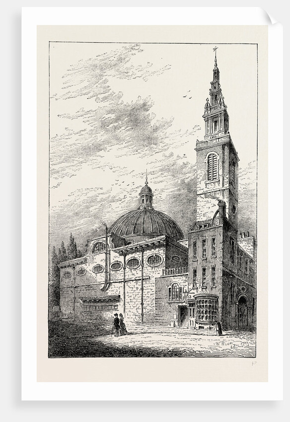 Exterior of St. Stephen's, Walbrook, in 1700 by Anonymous