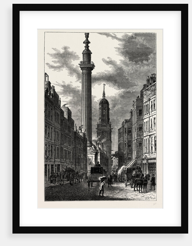The Monument And the Church of St. Magnus, About 1800 London by Anonymous