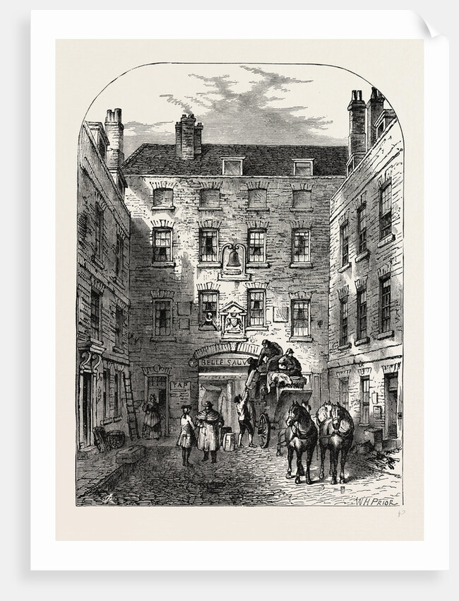 Outer Court of La Belle Sauvage in 1828 London by Anonymous