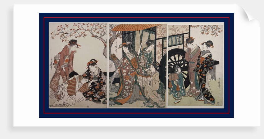 Mitate gosho-guruma, Parody of an imperial carriage scene by Utamaro Kitagawa