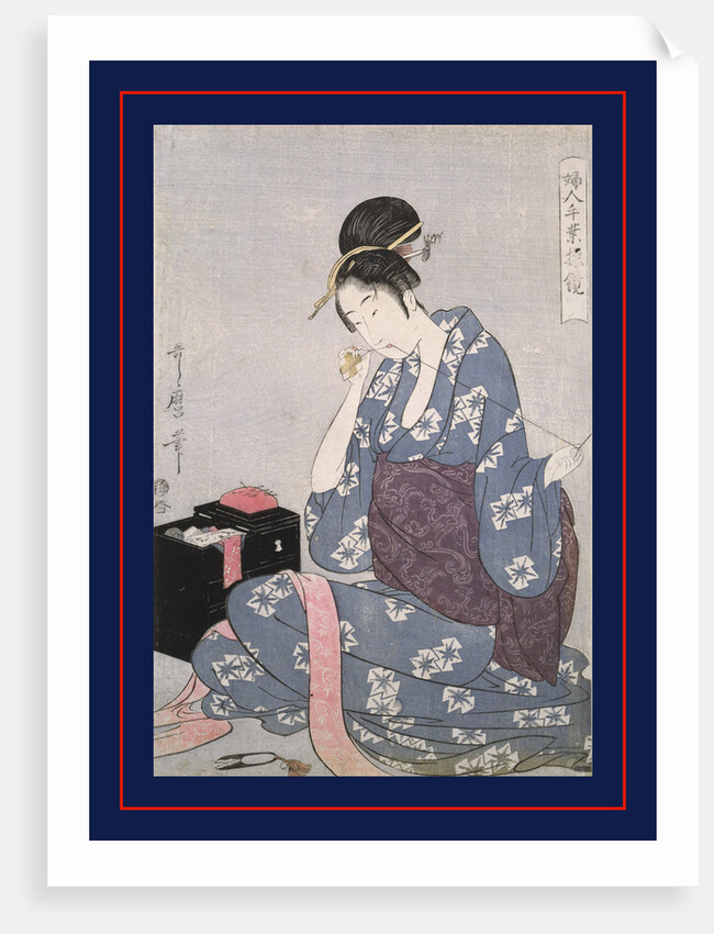 Hari-shigoto, Needlework by Utamaro Kitagawa