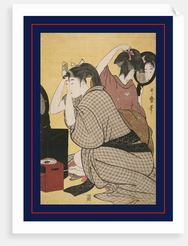 Kami-yui, Dressing the hair by Utamaro Kitagawa