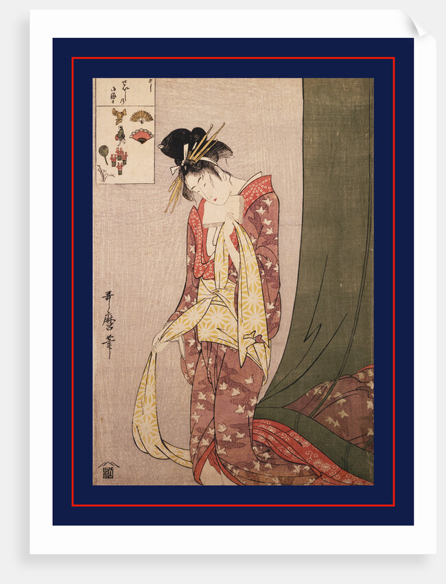 Ôgiya Hanaôgi, Ôgiya Hanaôgi, picture riddle by Utamaro Kitagawa