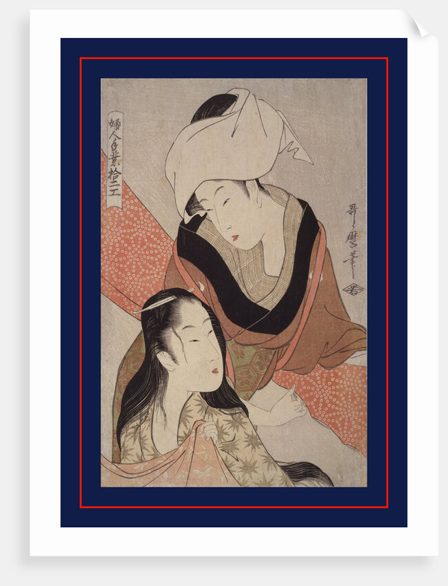 Shinshi-bari, Cloth-stretcher by Utamaro Kitagawa