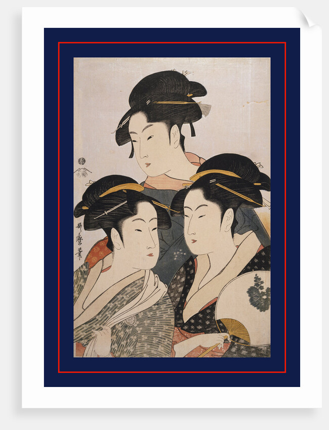 Tôji san bijin, Three beauties of the present day by Utamaro Kitagawa