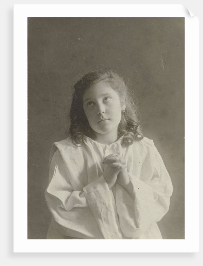 Studio Portrait of Tine Kleiterp as praying girl by C.J.L. Vermeulen