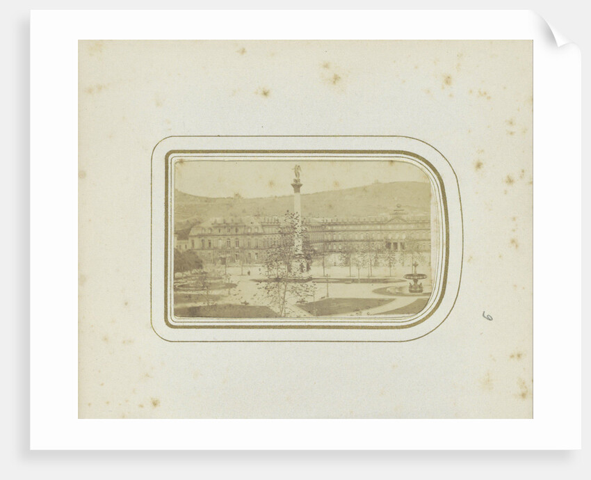 View of the Royal Residence with a pillar in Stuttgart, Germany by Anonymous