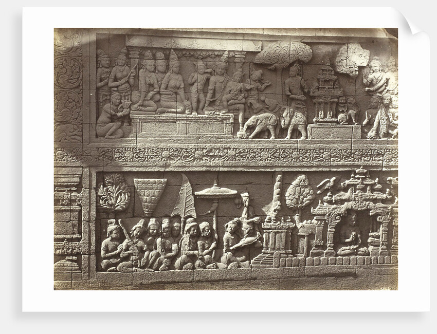 Lalitavistara relief on the main wall of the second gallery (south side) of Candi Borobudur, Magelang by Isidore van Kinsbergen