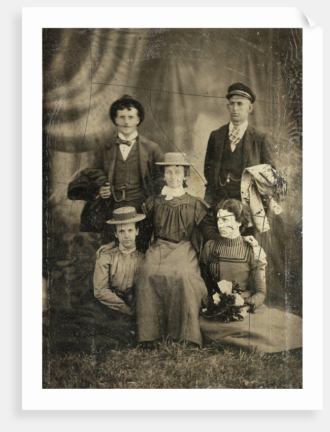 Group portrait of two men and three women by Anonymous