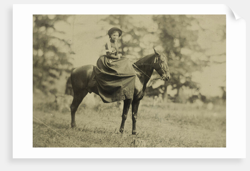 Woman on horseback by Anonymous