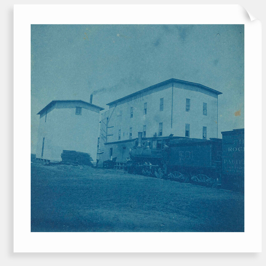 Oklahoma Mill Company, Kingfisher, Oklahoma, United States USA, with right a locomotive (train) by Anonymous