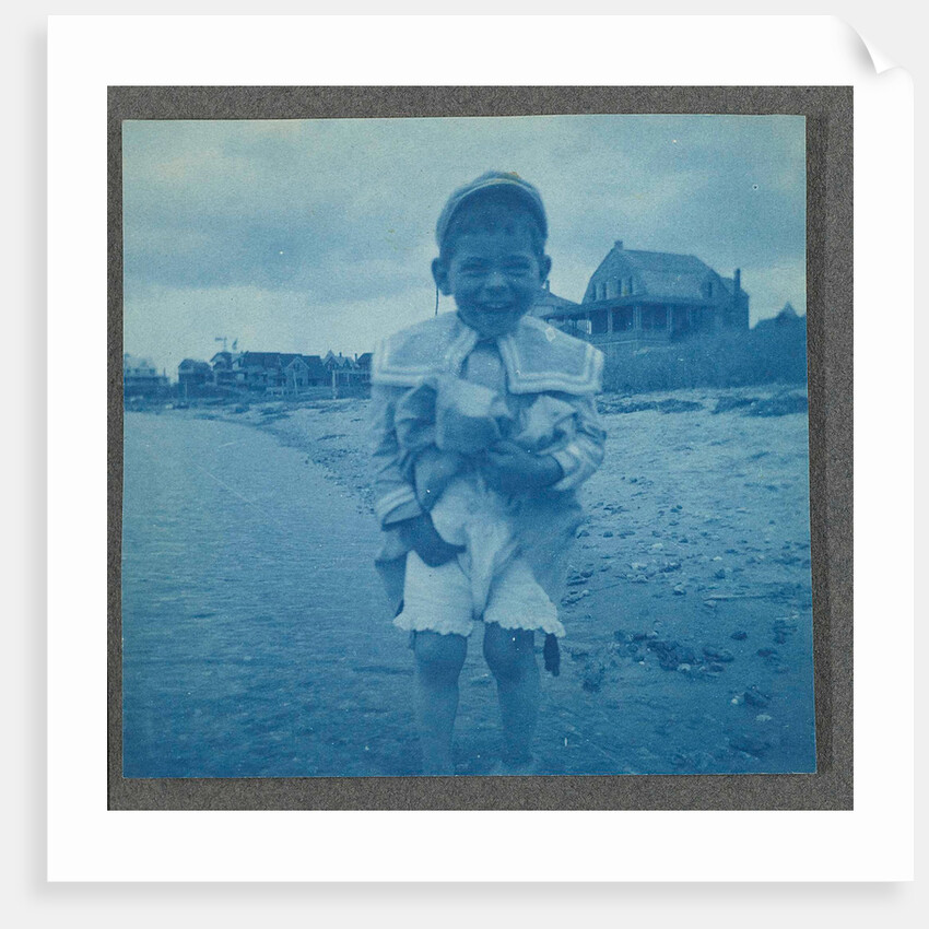 Laughing boy leg bathing on the beach, USA by Anonymous