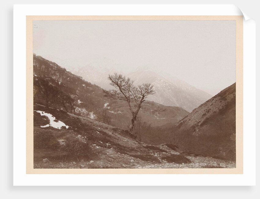 Mountain landscape with bare tree and some snow, Italy or France by Henry Pauw van Wieldrecht