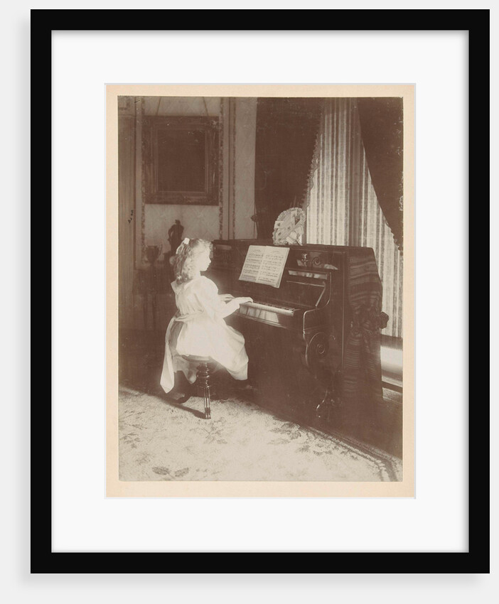 unknown girl playing the piano by Henry Pauw van Wieldrecht