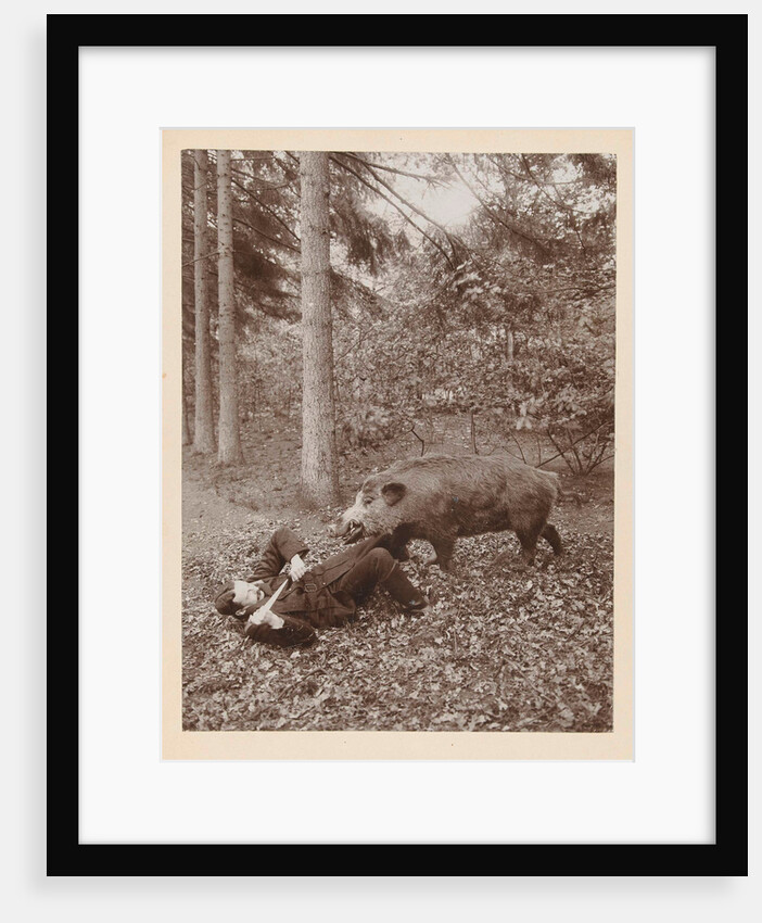 Maarten Pauw van Wieldrecht with dagger efflorescent against offensively (set up) wild boar by Henry Pauw van Wieldrecht