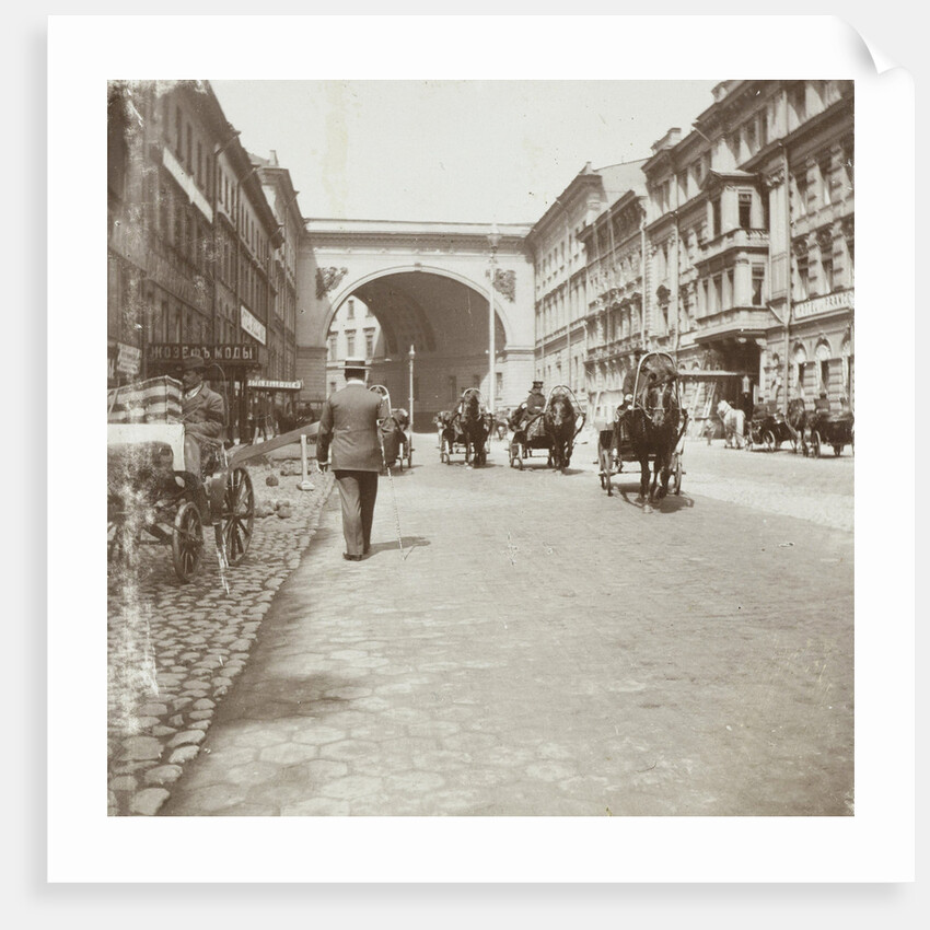 Coaches and hiker in Bolshaya Morskaya ulitsa, St. Petersburg by Henry Pauw van Wieldrecht