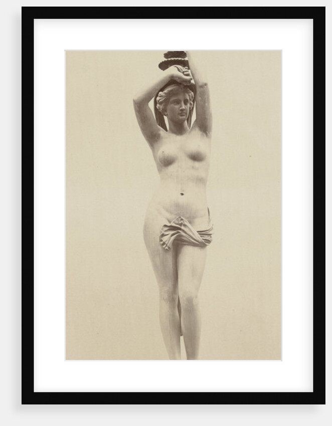 Floor lantern in the shape of a naked lady, she keeps on her head a chalice fixed by Louis-Emile Durandelle