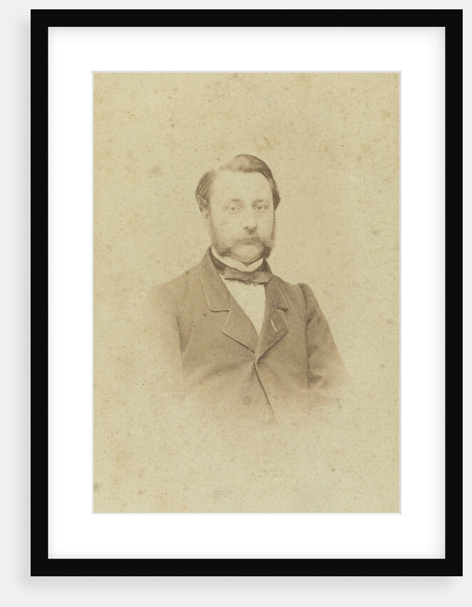 Portrait of a man with mustache by Lambertus Martinus Delboy