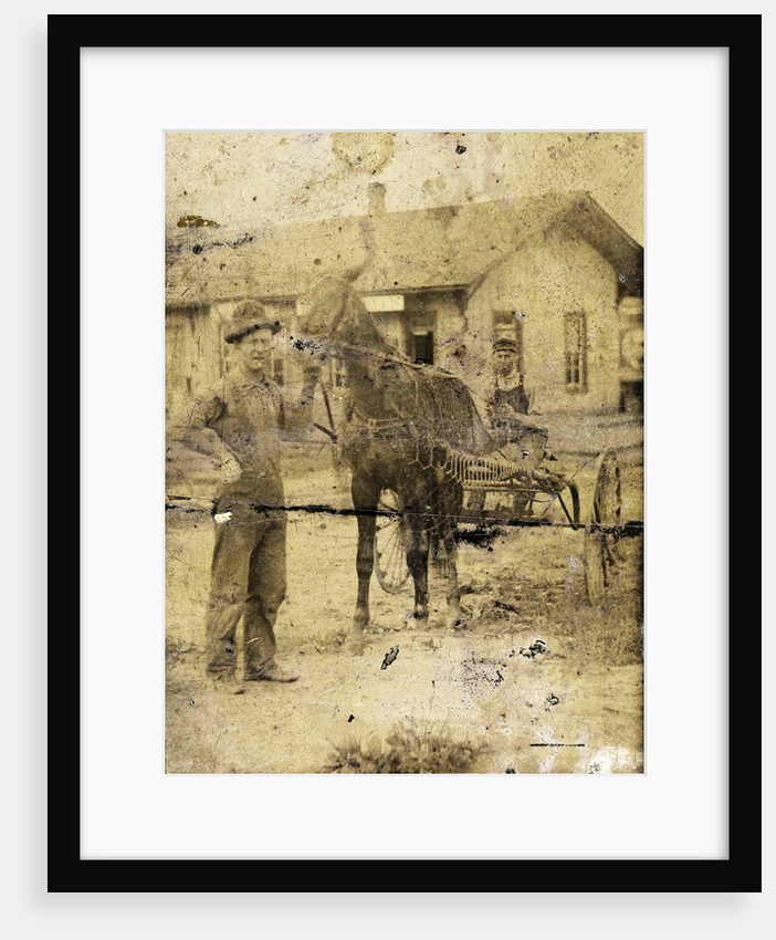 Two men, a horse and cart by Anonymous