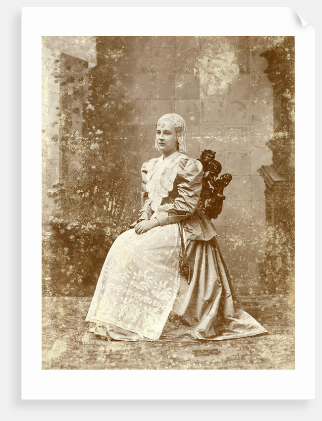 Portrait of Queen Wilhelmina in Frisian costume by Cornelis Bernardus Broersma