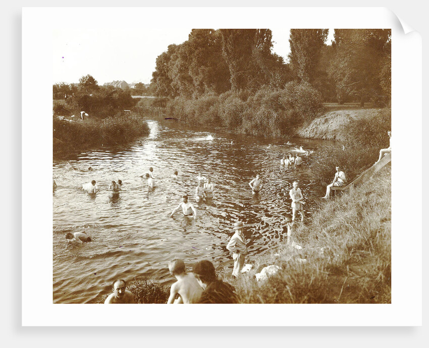 people Swimming in a river by Anonymous