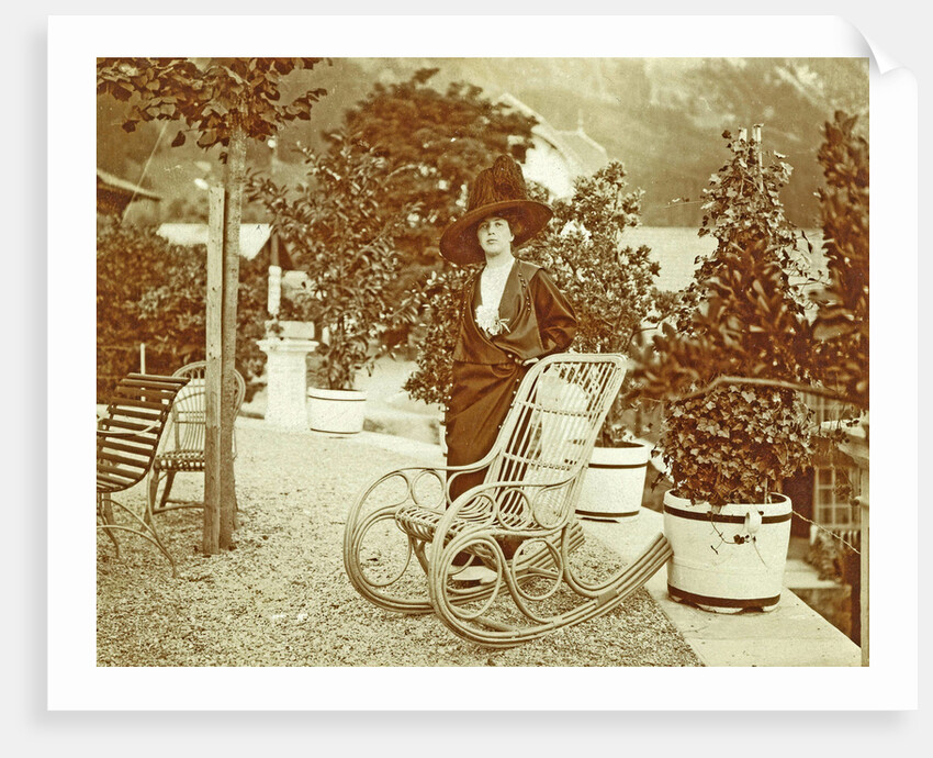 Woman on a terrace by Anonymous