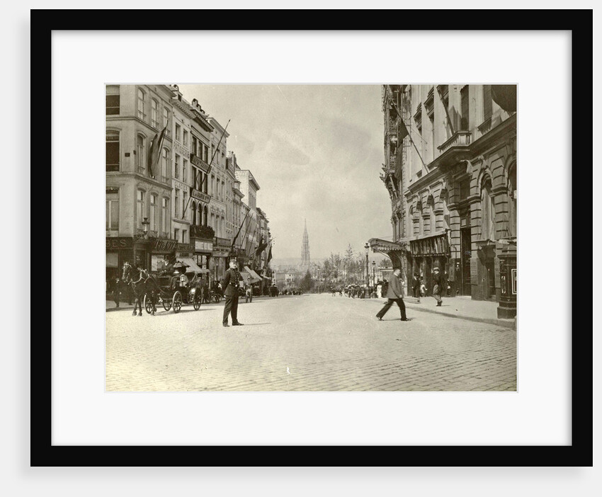 Rue Montagne de la Cour, Brussels, with the right The Old England Building, Belgium by Anonymous
