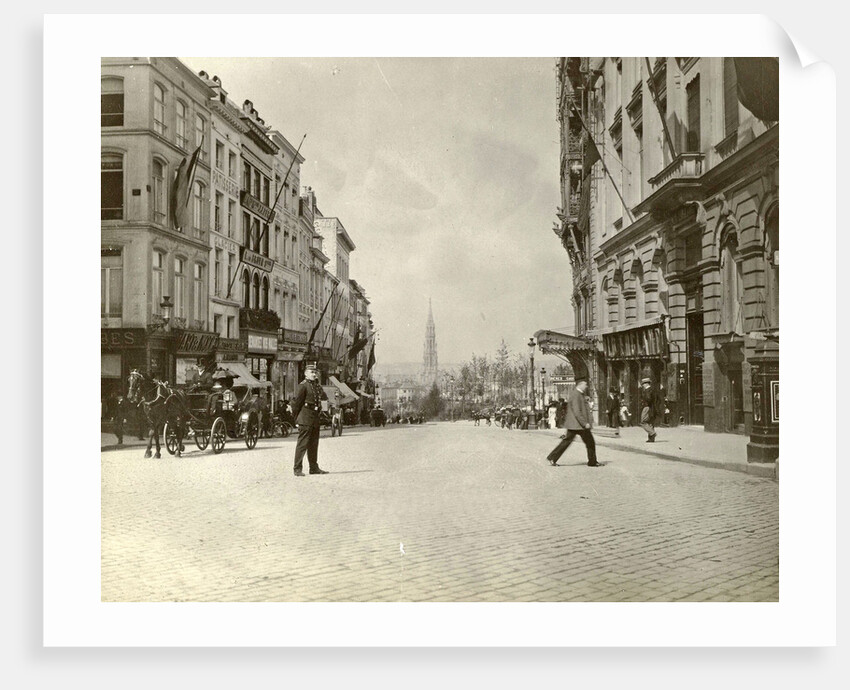 Rue Montagne de la Cour, Brussels, with the right The Old England Building, Belgium by Anonymous