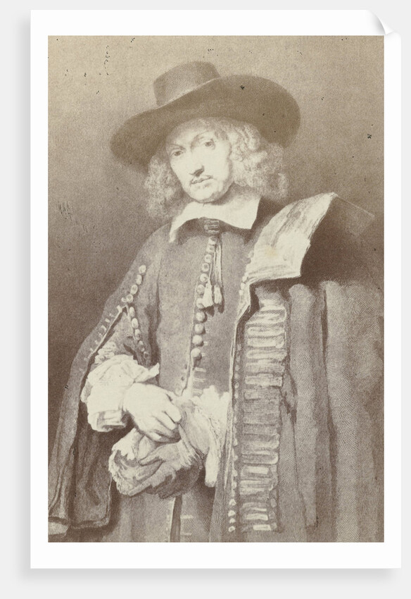 Engraving after Rembrandt's portrait of Jan Six, Gustav Schauer by Rembrandt Harmensz. van Rijn