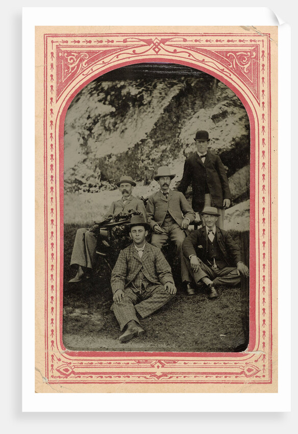 Group portrait of five men, Rocky Point (Amusement Park) by John Hiram Aylsworth