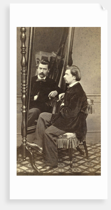 Portrait of a man sitting in front of a mirror by Anonymous