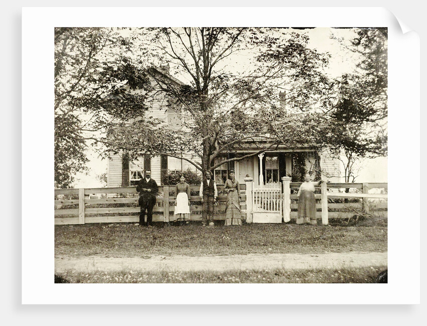 Residents for their wooden house by Anonymous