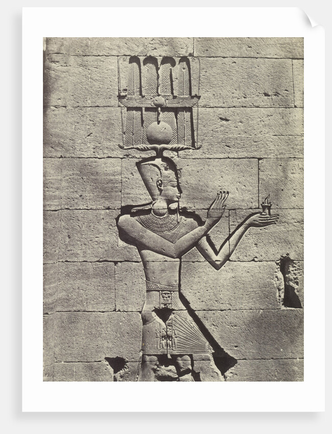 Emperor Augustus as a pharaoh on the back wall of the sanctuary of the temple of Kalabsja, Nubia by Gide et J. Baudry