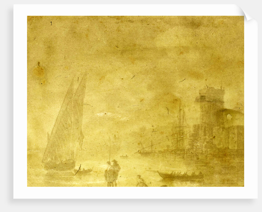 Drawing La mer calme in the style of Claude-Joseph Vernet by Eduard Isaac Asser