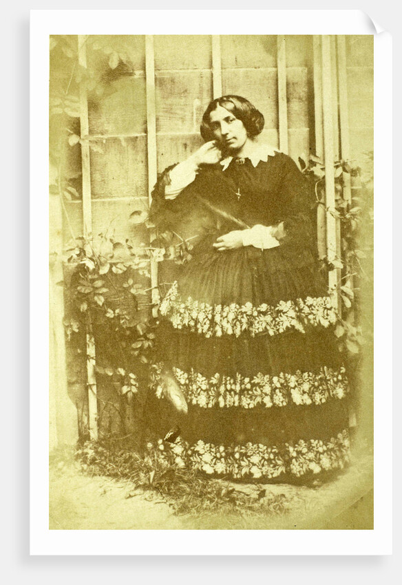 Portrait of a woman in a garden by Eduard Isaac Asser