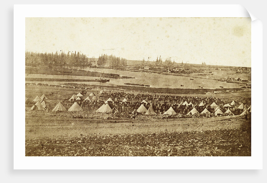 Port of Balaklava with ships and tents, during the Crimean War by James Robertson