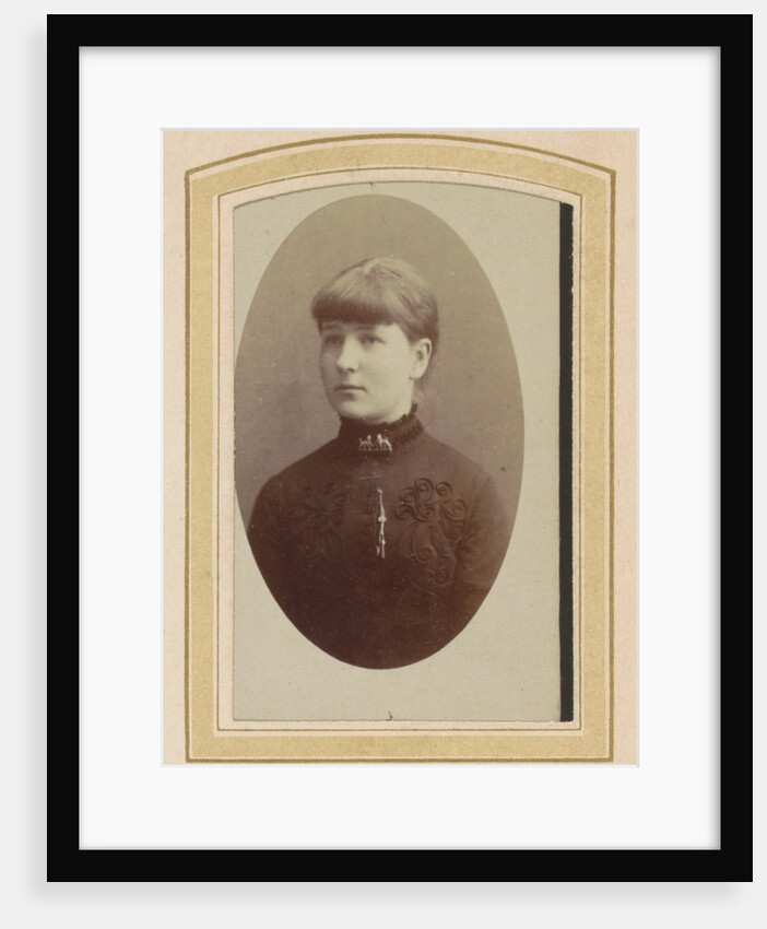 Portrait of a young woman with a brooch by Franz Reissig