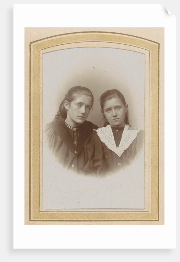 Portrait of two girls with long hair, one with a lace cravat by Gerhard Pitz