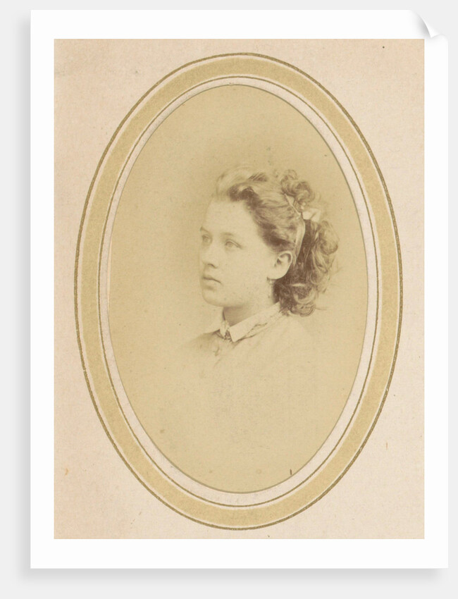 Portrait of a young girl with a bow in her hair by Johan Hendrik Hoffmeister