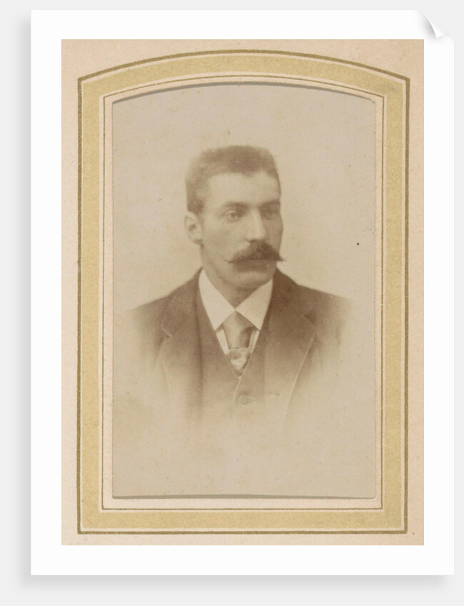 Portrait of a man with a mustache, a jacket and a tie by Carel Gustaaf Hisgen