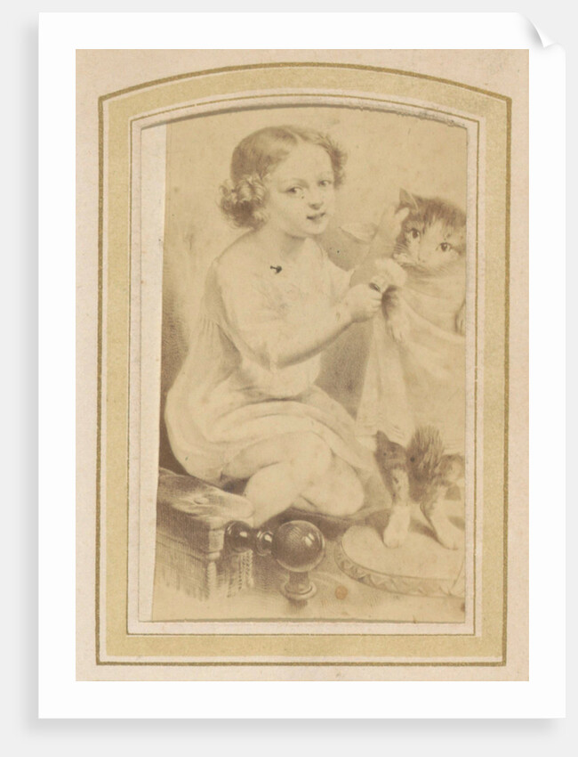 Ppicture of a child that a cat dresses by Anonymous