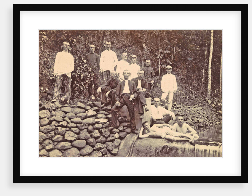 Men at a dam of the water in Ambon, Indonesia by Anonymous