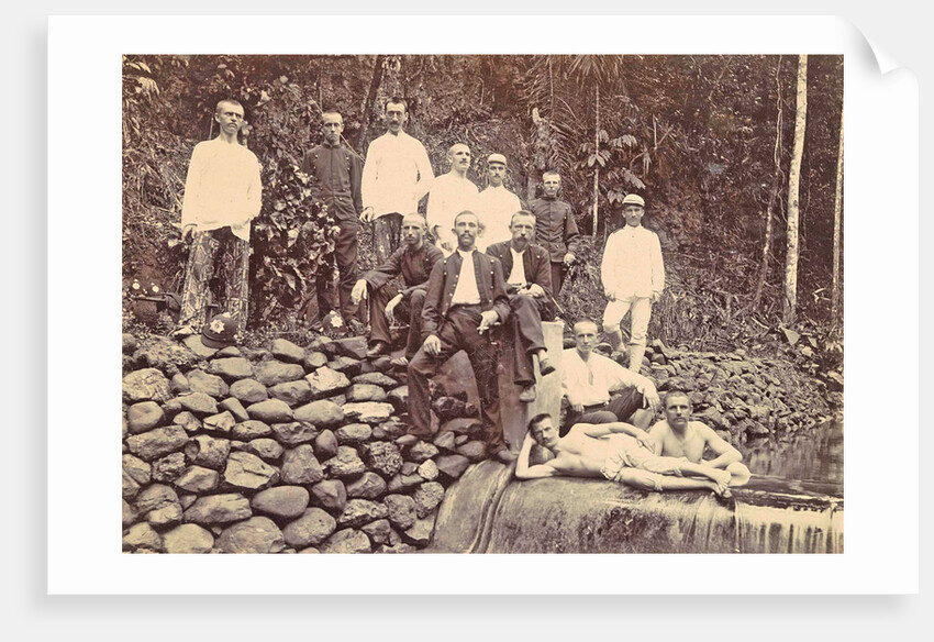 Men at a dam of the water in Ambon, Indonesia by Anonymous
