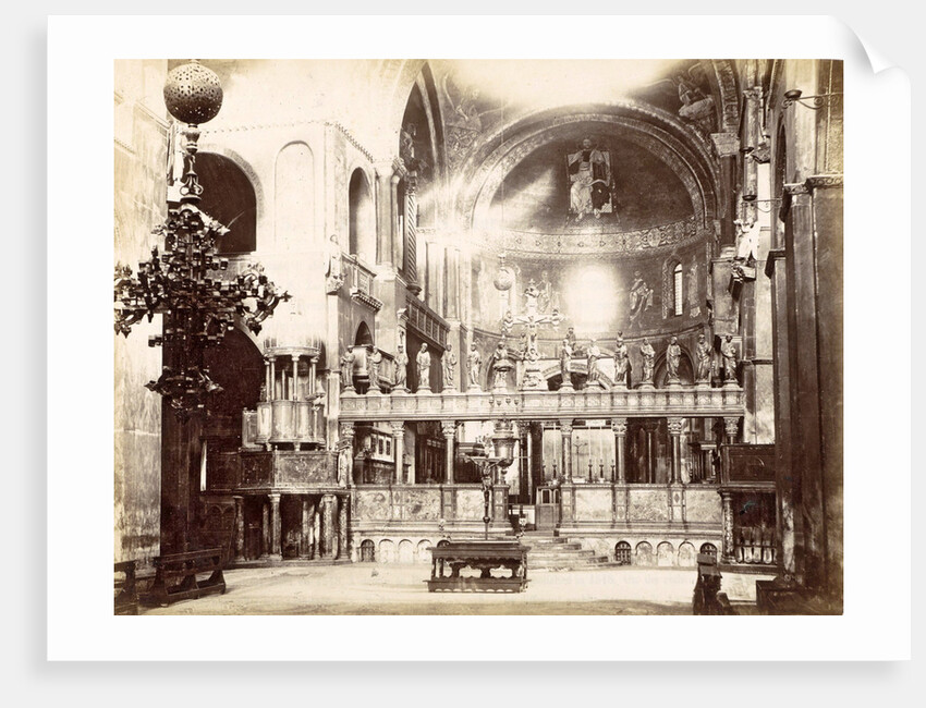 Choir, Byzantine cross, altar and altar of the Basilica of San Marco in Venice by Carlo Ponti