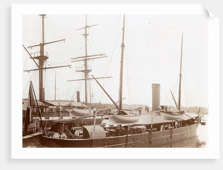 Ship in a harbor, probably in Amsterdam by Anonymous